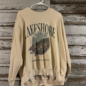 Arizona Jean Company Cream Graphic Crewneck Sweater